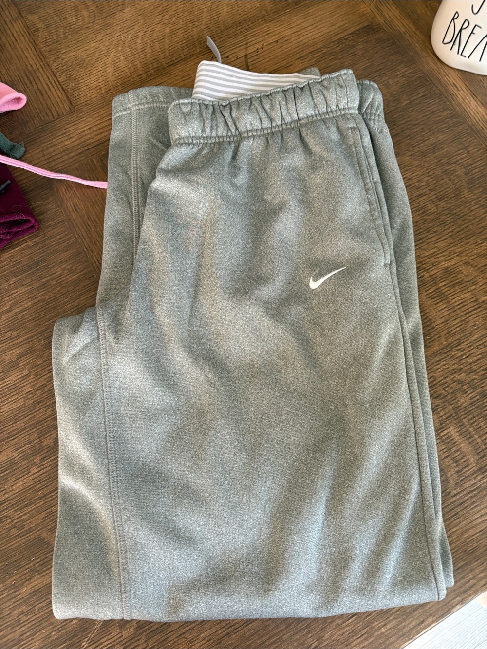 Nike Gray Women's Athletic Joggers with White Swoosh
